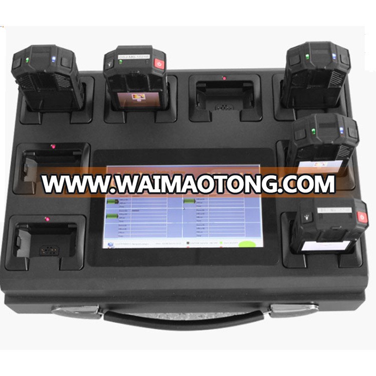 8 ports docking station with screen for body worn camera